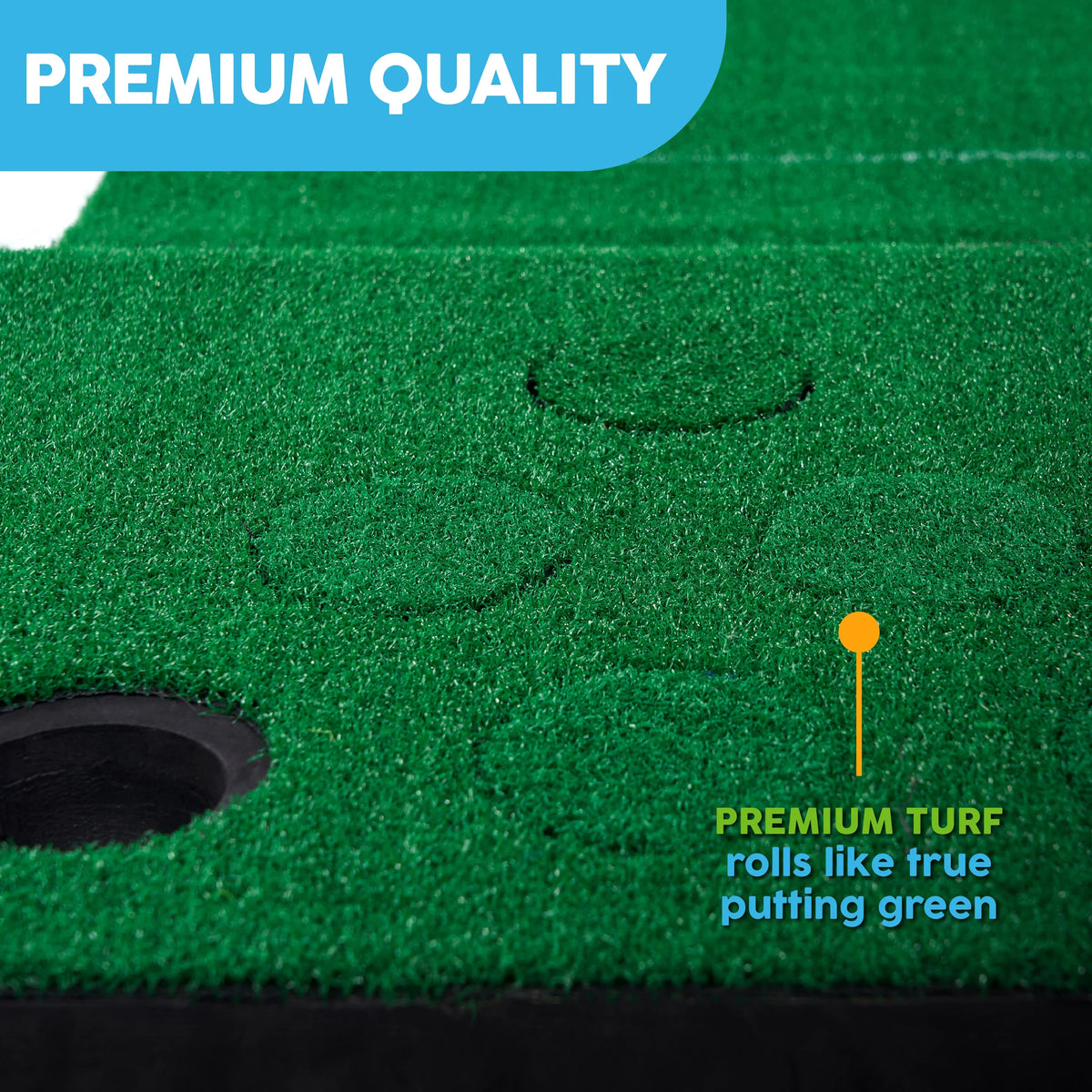 Hitting Lawn Game Big and Green Sky Golf Mat Putting