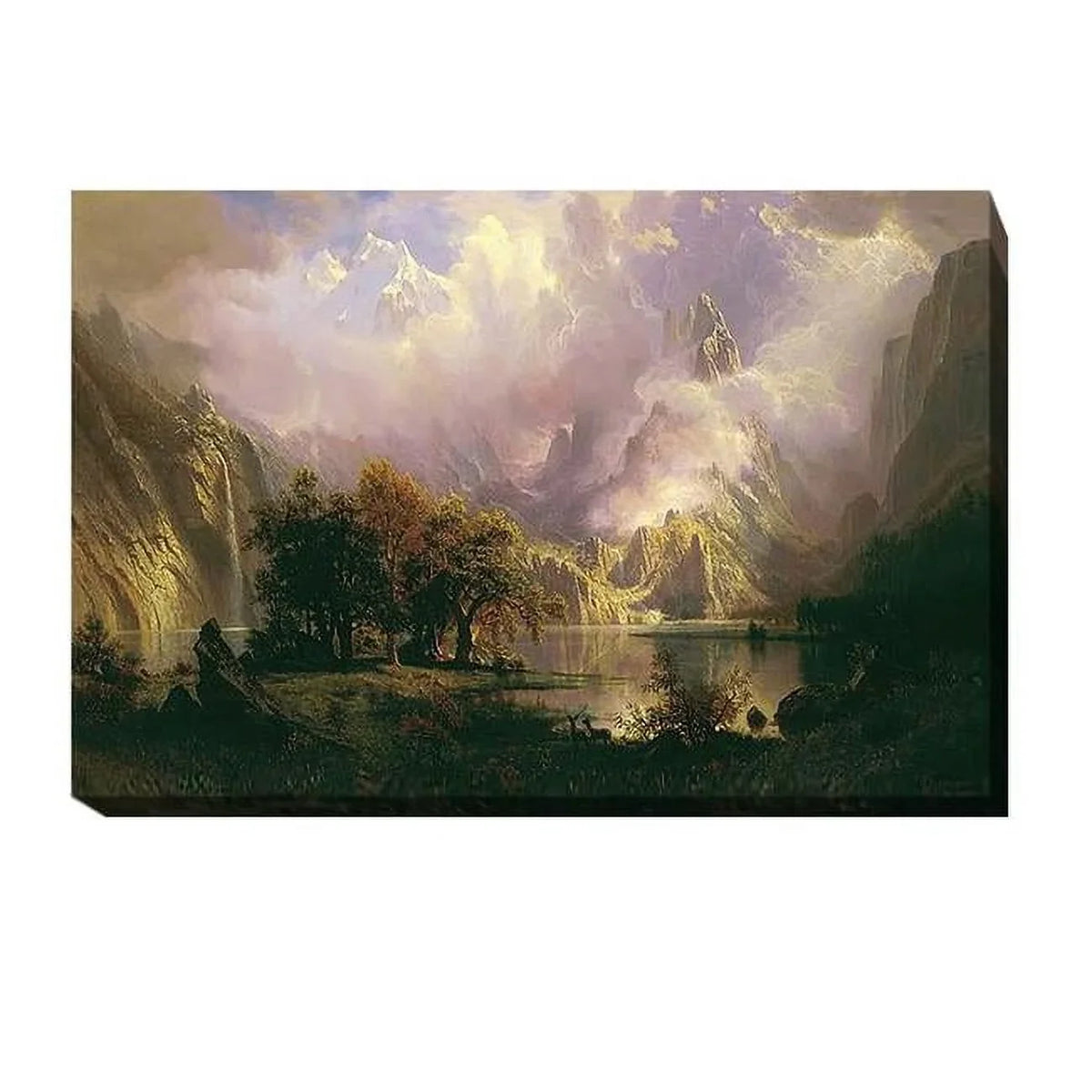 by Home Bierstadt Gallery-Wrapped Albert Artistic Rocky Premium Landscape Giclee Mountain Canvas Gallery