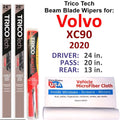 Beam Blade Wipers of w/Rear 3) (Set Volvo 2020 Wiper XC90