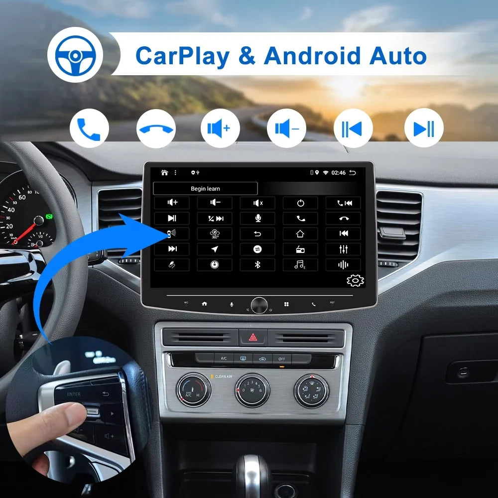 Mirror Screen 1 Touch 10 Apple Auto Receiver including Multimedia Player AHD Bluetooth Stereo Carplay Camera with Single Android FM Car USB HD Reversing USB Audio Inch Link Radio Din