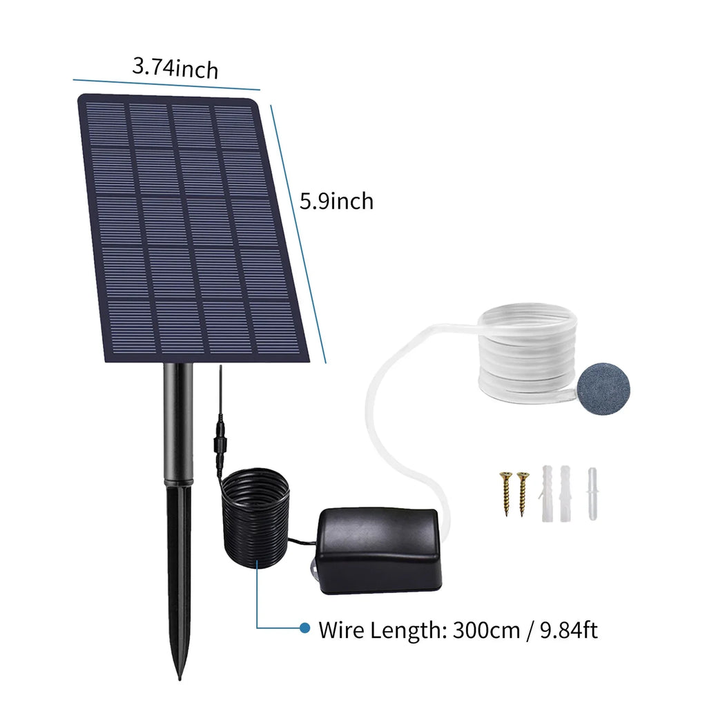 Oxygen Pool Aerator Plug-in Pond 2W Oxygen Fish Pipe Stones with Bubble for Pump Pump Fish Oxygenator Aerator Air Air moobody Aquarium Garden Fishing Solar
