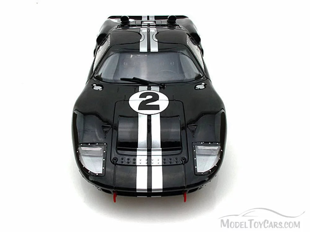MK Car #2, - 1/18 GT-40 - Stripes Toy II 1966 Scale Shelby w/ Black SC408 Ford Diecast Silver Model