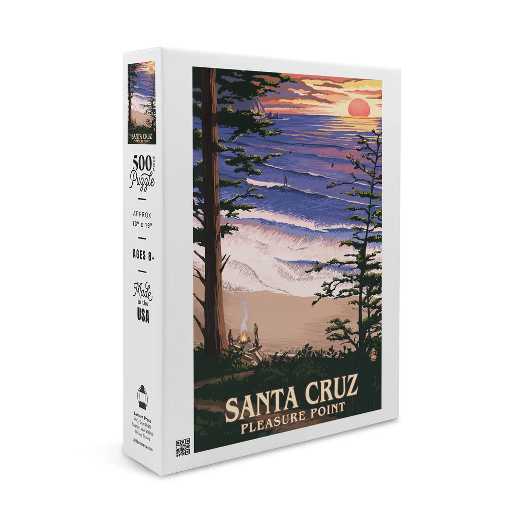 inches, Surfers (19x27 Made Jigsaw Point California, Puzzle 500 Family, Adults and Santa and Premium Pleasure Sunset in for USA) Piece Cruz,