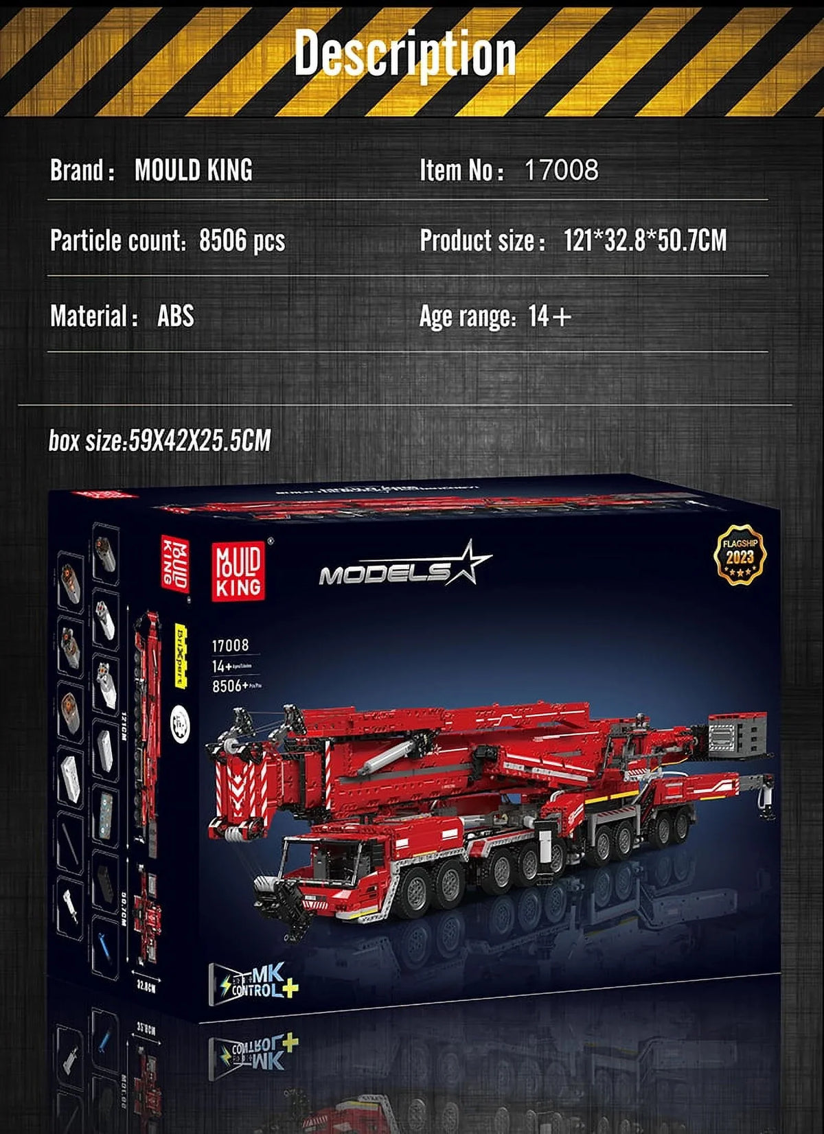 Brick Kid Model Gifts Assembly Technical Christmas LTM Car 17008 Toys Truck Building Mould King Motorized Crane 11200 Block