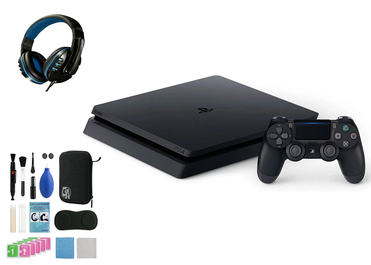 Cleaning With 2215B AXTION Gaming New Console 1TB Black, Kit Slim Headset 4 Like Bundle BOLT Sony PlayStation