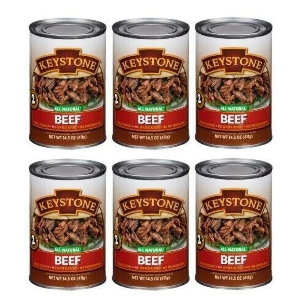 Camping oz Food Can Survival Eat For and to ✅ Backpacking Emergency Pack) Ready Keystone Hiking All Beef Cans Natural (6 14.5 ✅