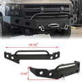 W/ Silverado HECASA 2007-2013 for Chevy Push 2010 Front Bar 3-Piece 2009 2013 2012 D-Rings Bumper 1500 2011 Modular 2008