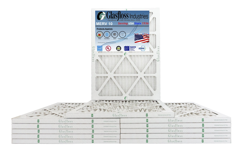 10 USA 17.5 in x Furnace inch) -Qty:12 Size: - - MERV Made 18x25x1 (Actual - Filter 24.5x7/8 Air Glasfloss