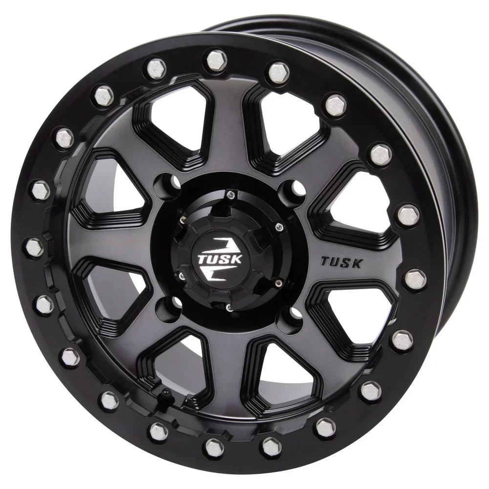 14x7 Wheel Defender Pro XT Beadlock Gunmetal/Black + Tusk 2.0 For Can-Am 2020-2022 5.0 4/137 HD10 Uinta