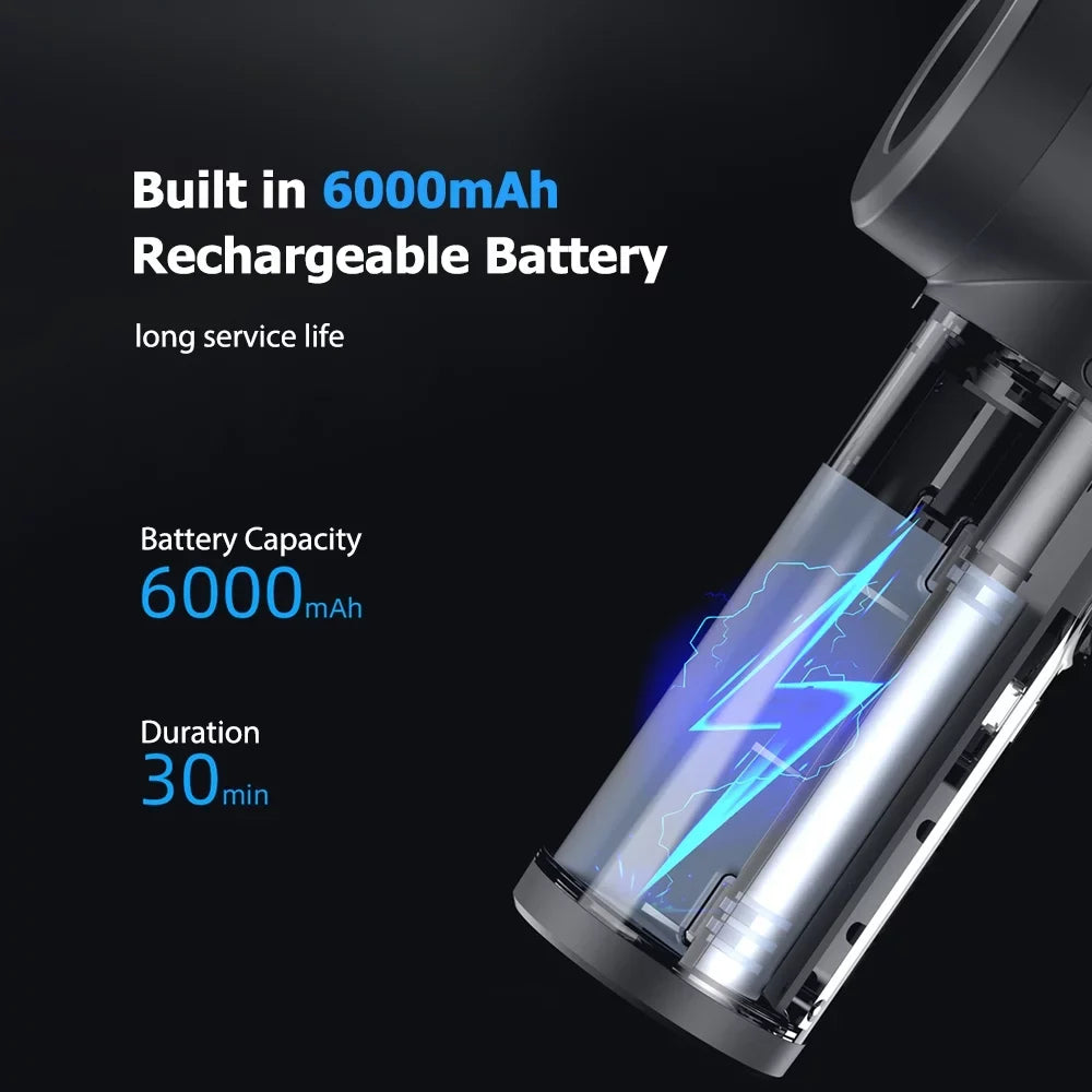 Electric Air for 50000RPM 6000mAh Portable Charge Light, with LED Cordless Blower Duster, Rechargeable Air Compressed Keyboard Fast Duster Air Computer