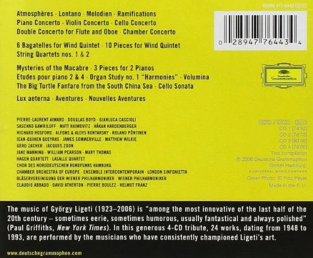 Clear - Recordings Comp Cloudy: - Boulez Ligeti Classical Eico / - CD Grammophon / Deutsche or