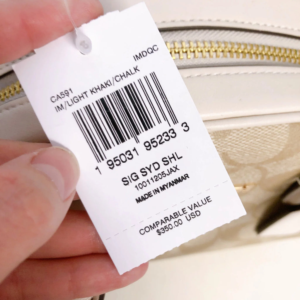 IN Satchel In Canvas CA591 Sydney KHAKI LIGHT Coach Signature CHALK