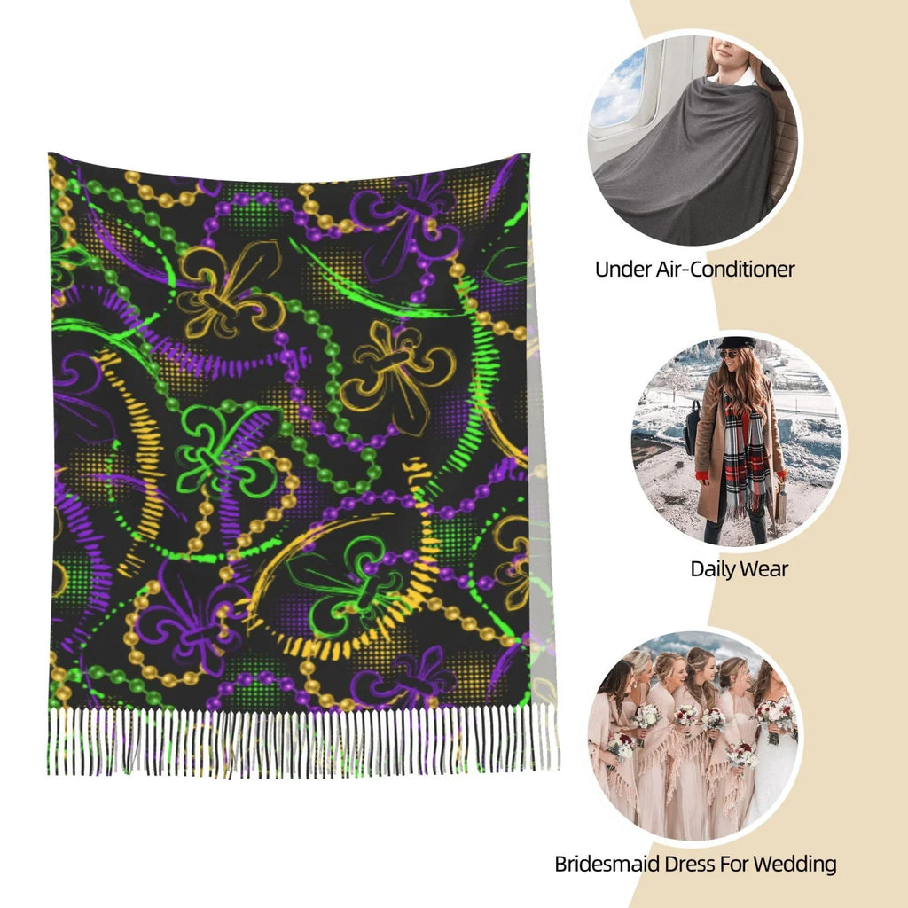 For Bingfone Shawl Women Scarf Cashmere Feel Warm Soft Neon Scarves Mardi Elegant Gifts- Winter Wrap Gras Large Art Print
