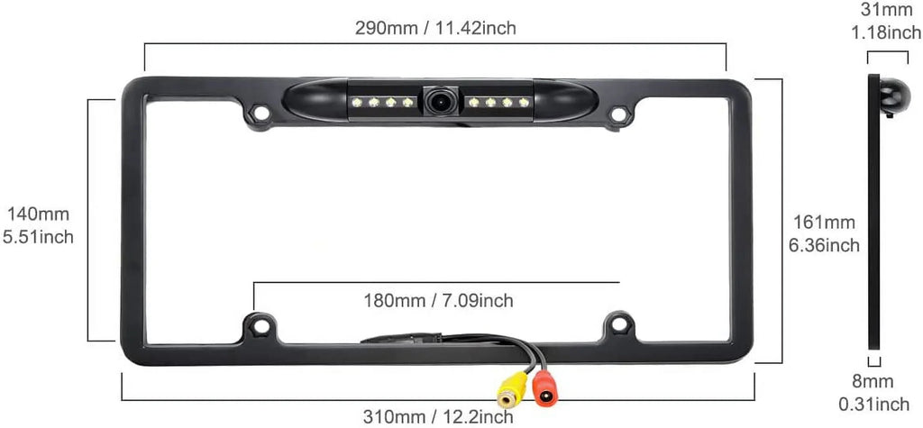 Rearview Black ALPINE Frame INEW970HD Plate for Absolute Camera License INE-W970HD Backup