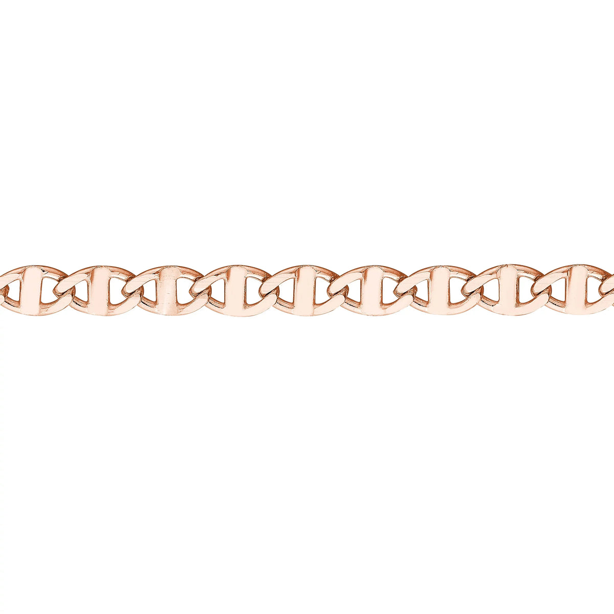 Flat Anklet 9"-10" Rose 14K Mariner Adjustable Link 2.20mm Gold Women's