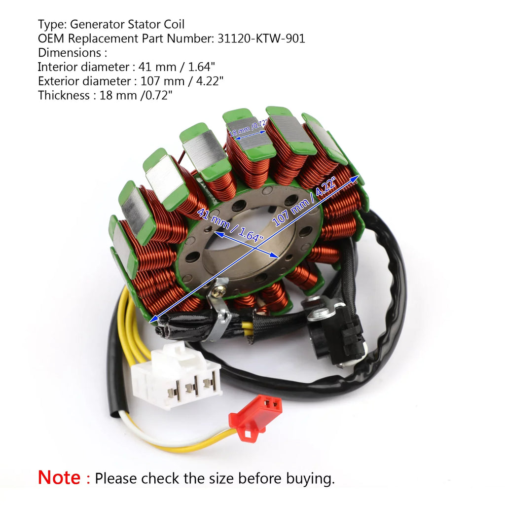 Generator Genic SH300R SH300 For Coil 2010 2007-2010 2008 NF02 2009 Stator Motor Honda