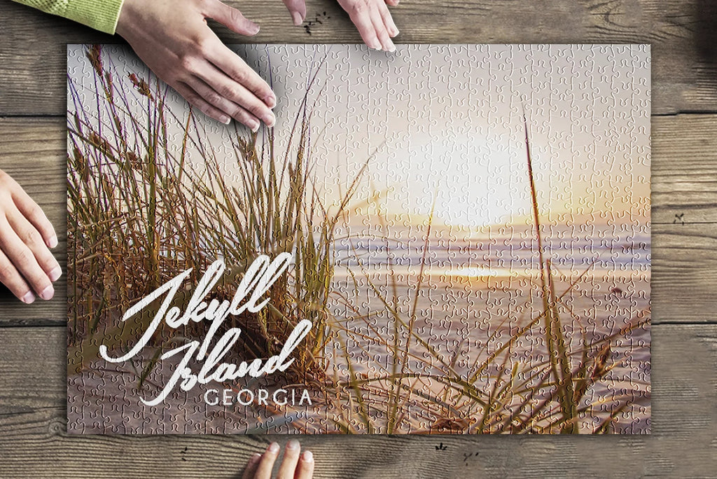 Sunset Island, Georgia, Jekyll Made Beach and (19x27 inches, in for Jigsaw Puzzle Premium Piece Family, 500 USA) Adults