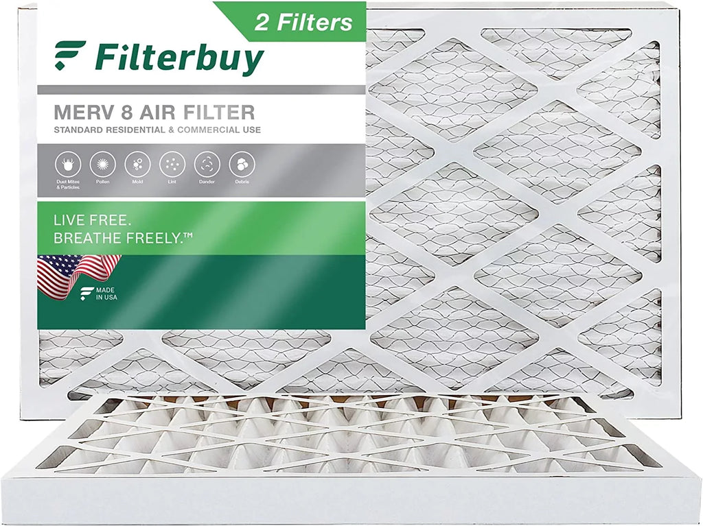 HVAC MERV Pleated AC (2-Pack) Filterbuy Furnace Filters 8 Air 20x32x2