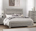1pc Finish Style Bed Furniture Bedroom Modern Gray King Size Eastern Rustic