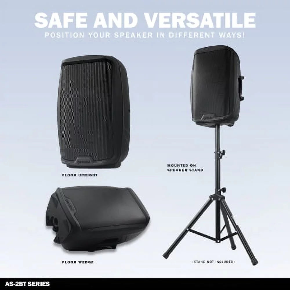 RCA Bluetooth Pro PA AS-2112BT Speaker Gemini Watts 12" Inch DJ 1500 New System Sound XLR Active