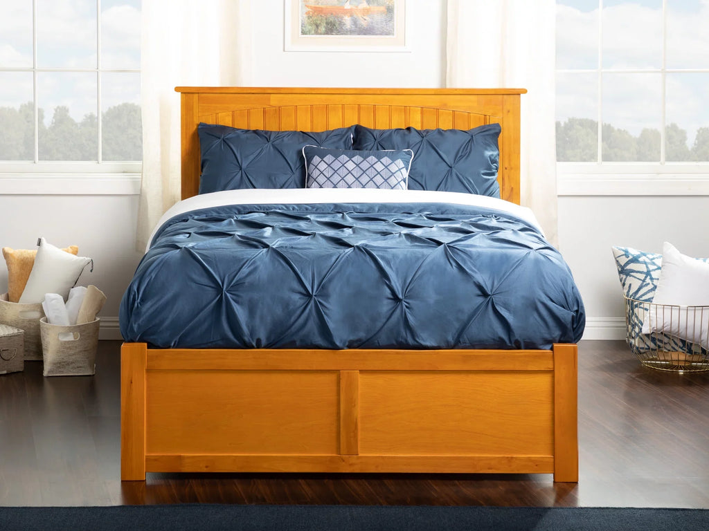 Platform with and in Footboard Trundle Caramel Bed Size Size Full Full Nantucket AFI Panel Latte