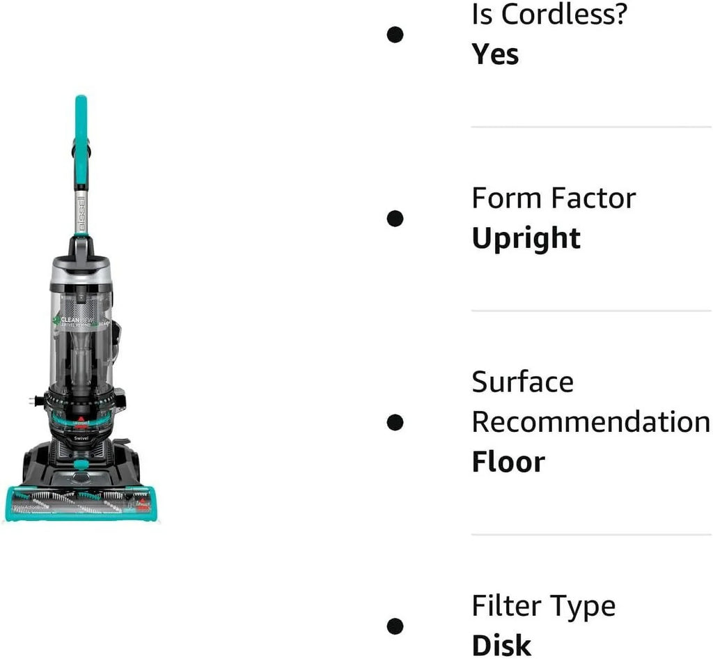 3197A Bissell Pet Cord vary),Black Wand, Cleaner, Reach Rewind with Release Swivel Steering Automatic and Quick (Color Rewind, CleanView may Vacuum Swivel