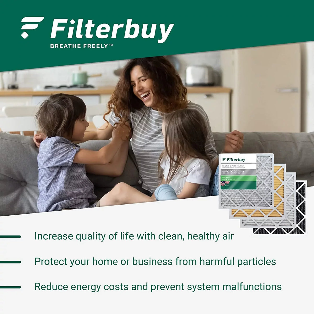 Air Pleated (4-Pack) 12x18x2 Furnace AC MERV 11 Filters Filterbuy HVAC