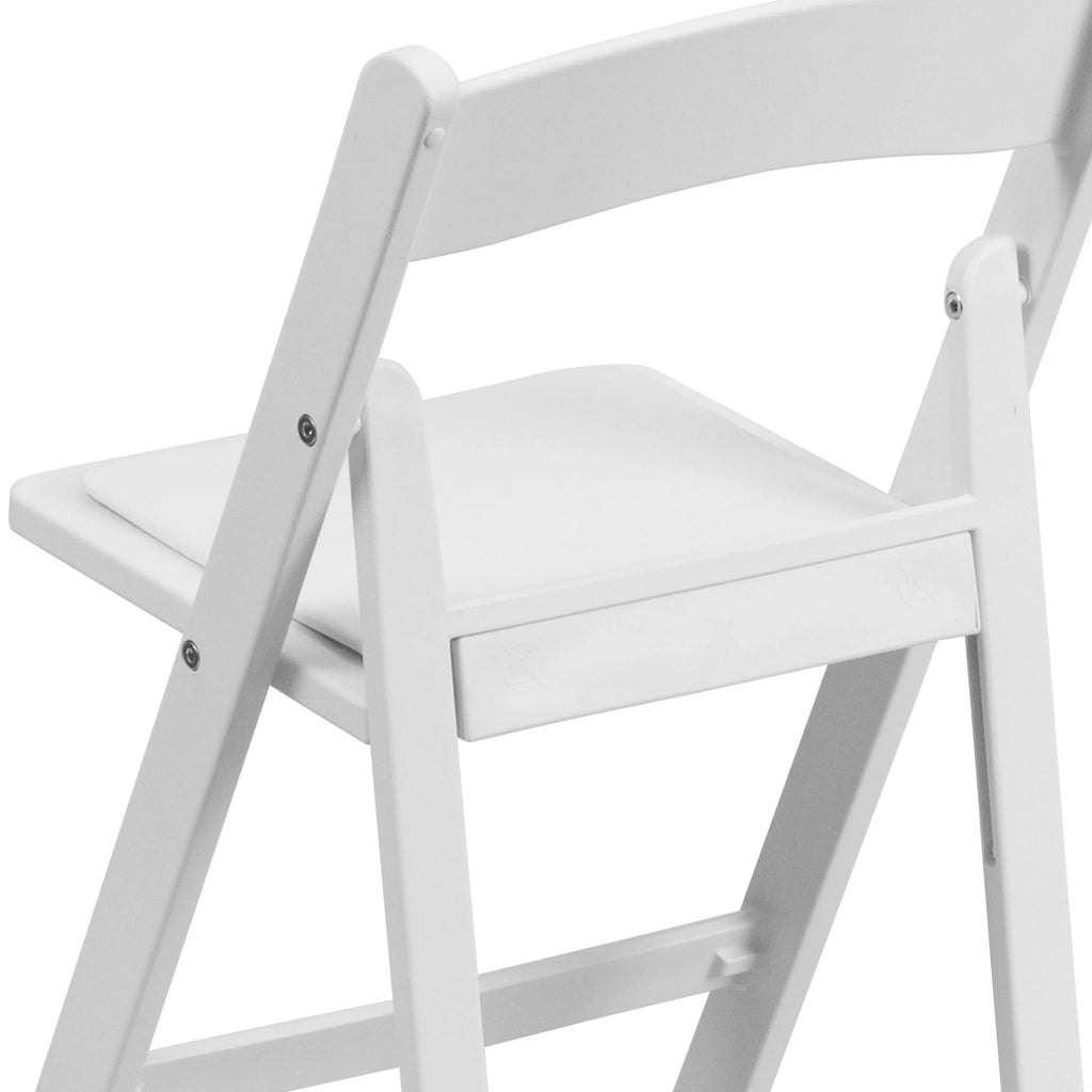 Resin White HERCULES Vinyl Furniture Pack Kids White Folding Flash Padded with Seat Chair 11