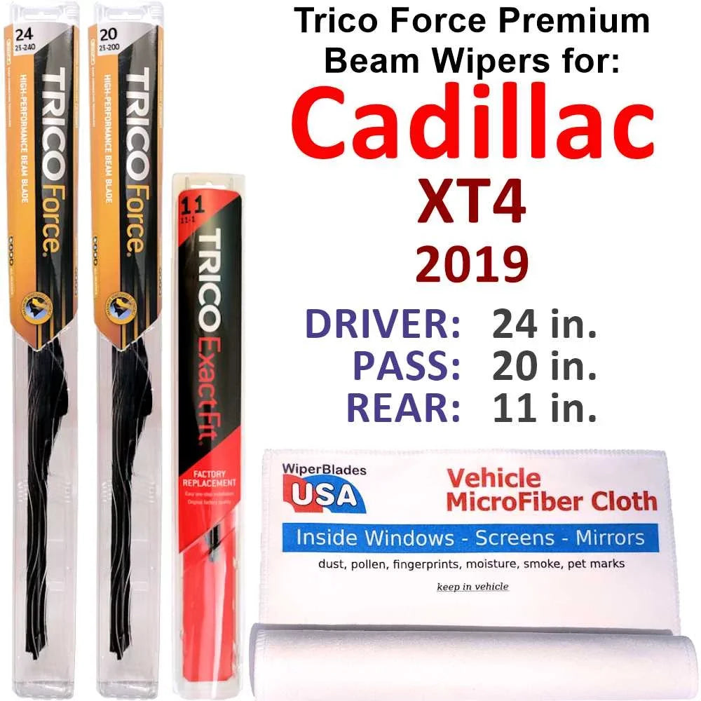 2019 Cadillac Beam Wiper of Performance Wipers (Set 3) XT4 w/Rear