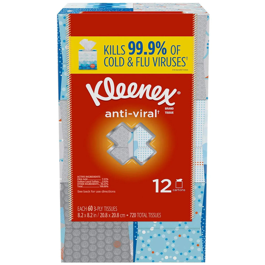 (12 3-Ply pk.) Anti-Viral Facial Tissue Kleenex