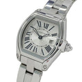 W62016V3 Polished Pre-Owned Roadster Cartier SM SS Silver Stainless Steel Date Watch Quartz Ladies (Fair)