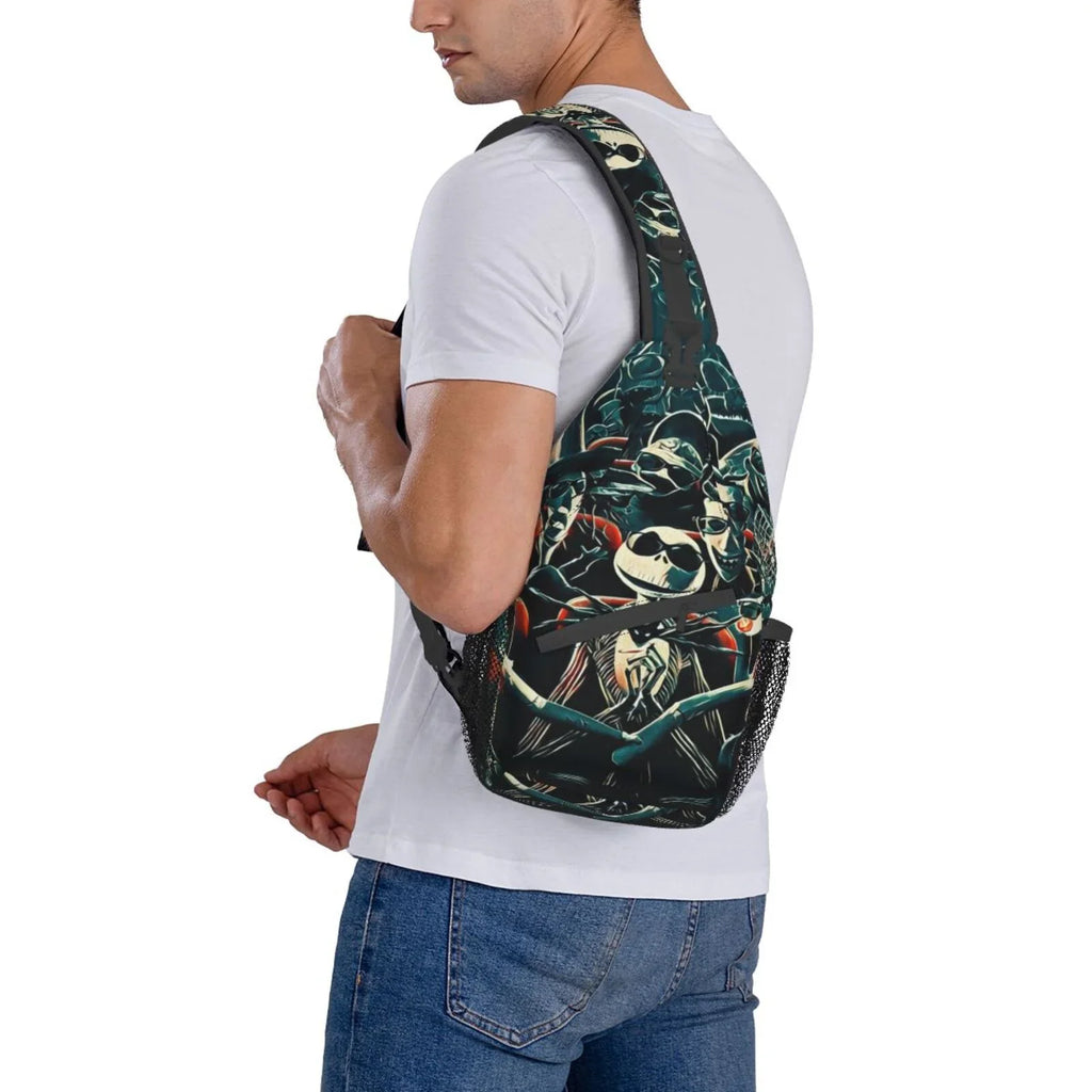 Chest Sling Crossbody Daypack Bag Gifts Unisex Jack Skellington For Hiking Backpack Women Travel Shoulder Bags Men