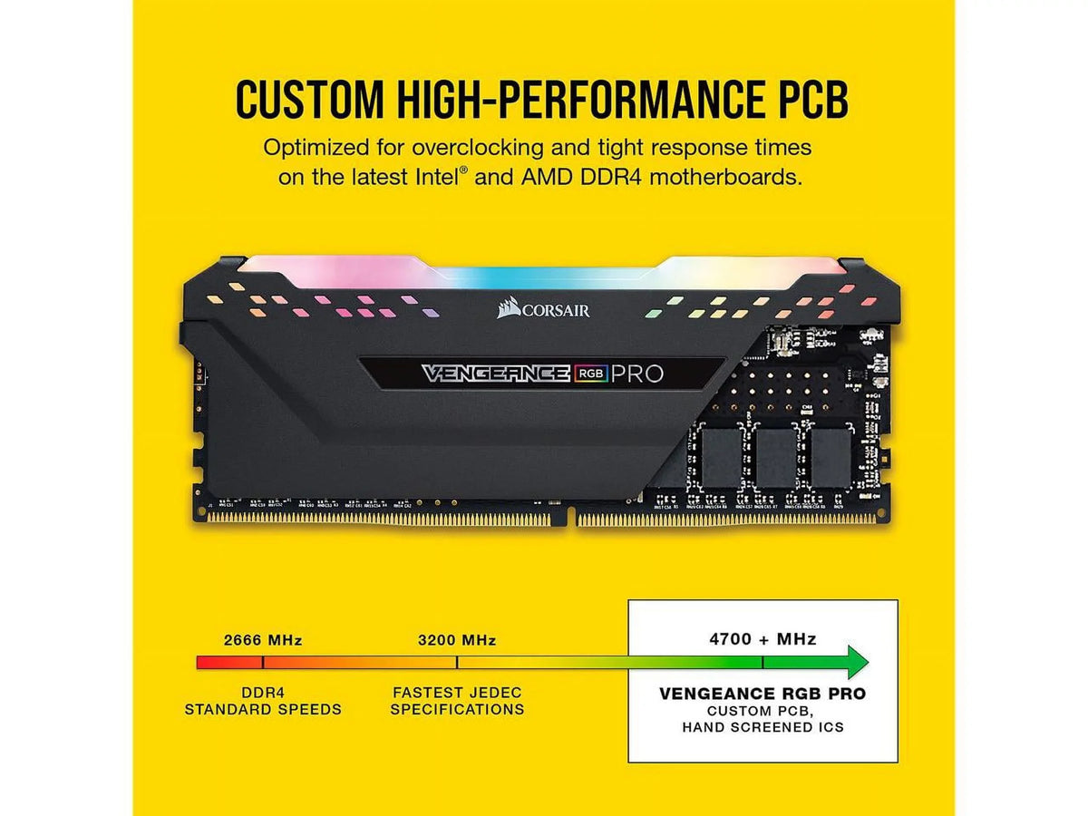 DDR4 - Memory Black PRO 3200MHz LED (2x8GB) 16GB RGB Desktop Vengeance C16 Corsair