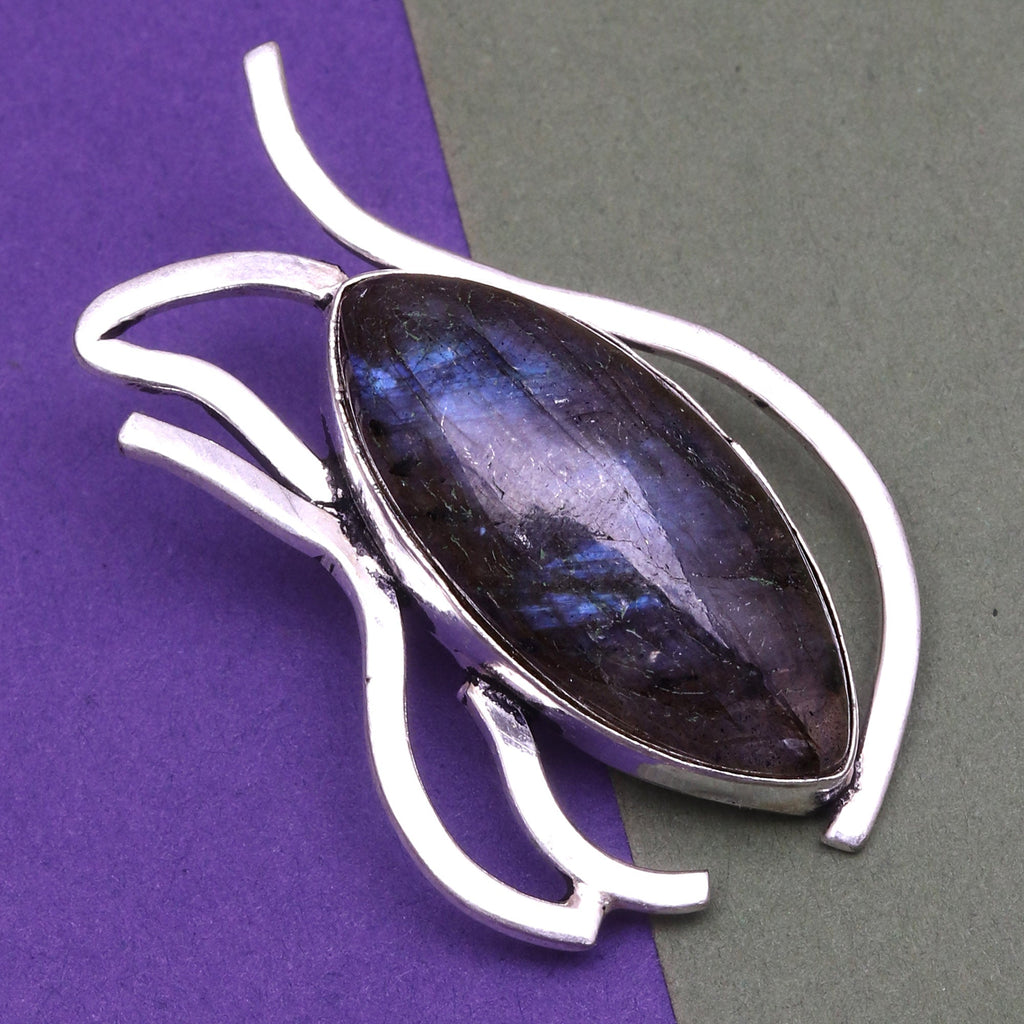 Garnet Gemstone Sterling Labradorite 925 Jewelry Necklace Silver Handmade