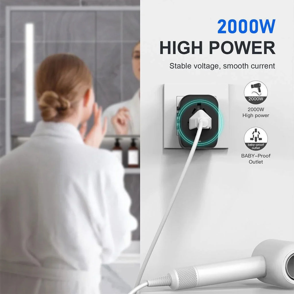 Universal Adapter Travel International USB+2 Plug Converter AICase Power Outlet 2 USB C