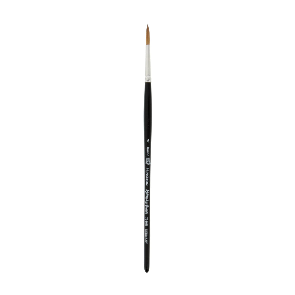 Red Handle 6 Short Sable Brush, Round, Princeton Kolinsky Brush