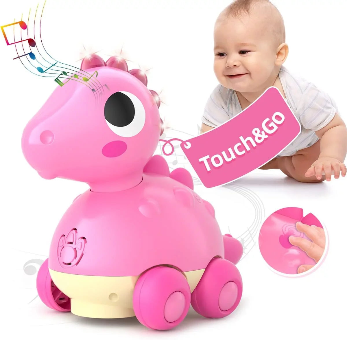 to for Dinosaur Baby 18 Baby Infant Toys Months 1 2, Touch Age Toys for Baby 1 Year Crawling Girl & for Pink Gifts 2 Musical Toys to Girl, Toys Toys - Go Months, Old Light Toy 3 12-18 12 Musical for