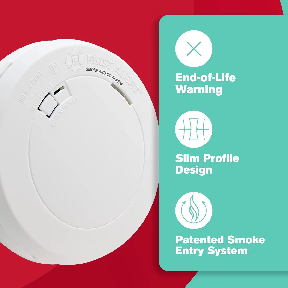 First Carbon Monoxide Smoke Combination - PRC700 Design Alarm Battery-Operated (1039783) Alert Slim &