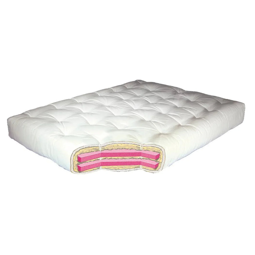 Microfiber,Material:Cotton,Quantity:1 8" Microfiber Mattress-Color:Chocolate Futon Wool Chocolate #613 Full Wrap
