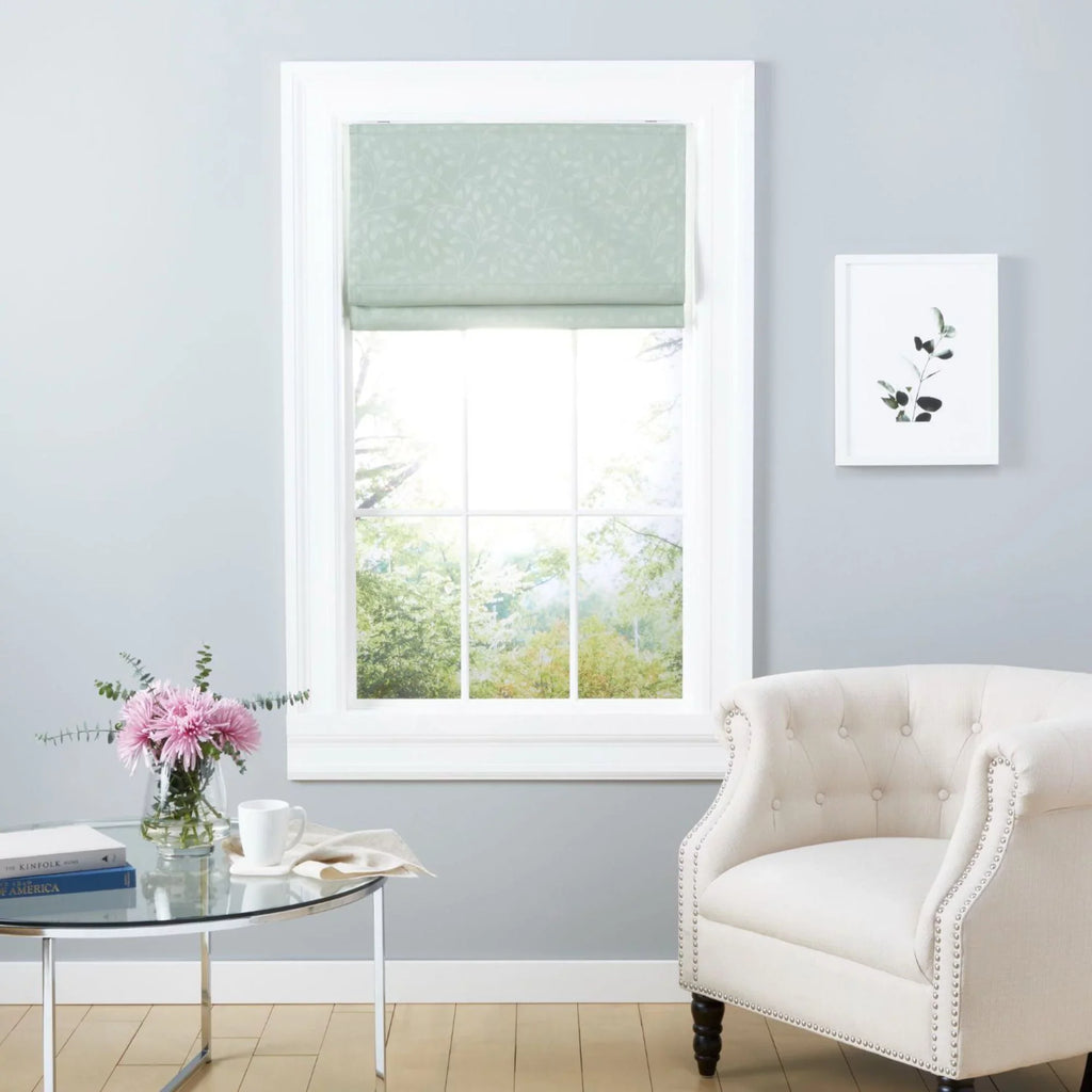 Home Botanical Shade, Sage Bolan Total Exclusive Blackout 64", 34"x Roman