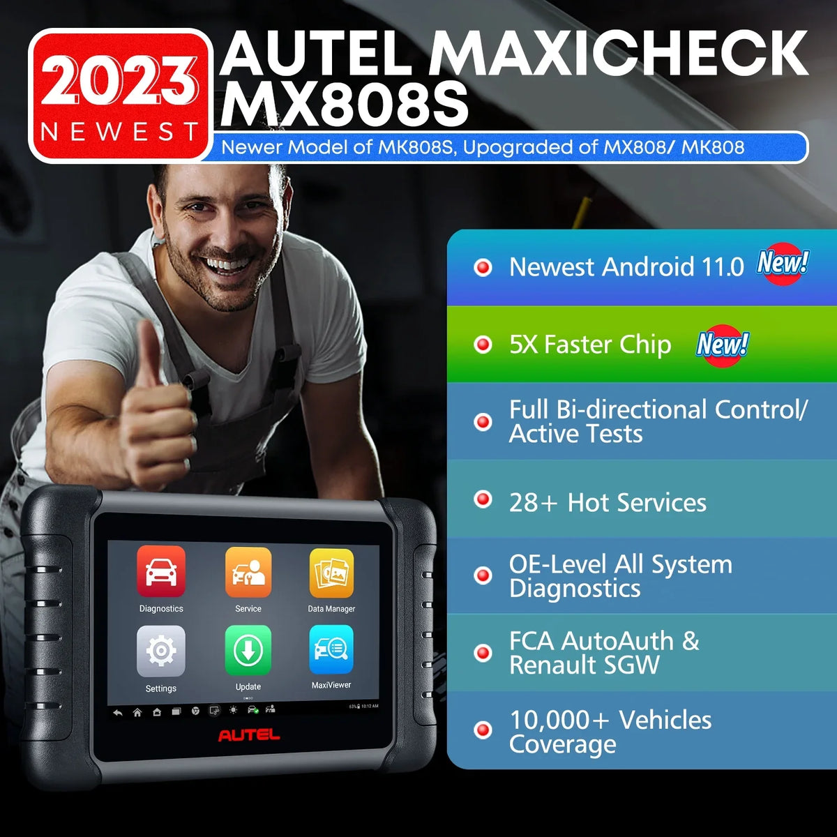 3000+ 4GB All Android MK808Z same Tool 11 Year System MX808S FCA MaxiCheck Scan, 64GB MK808S with Bidirectional 4-Core RK3566 2 OE Autoauth Diagnostic Update, & Autel as