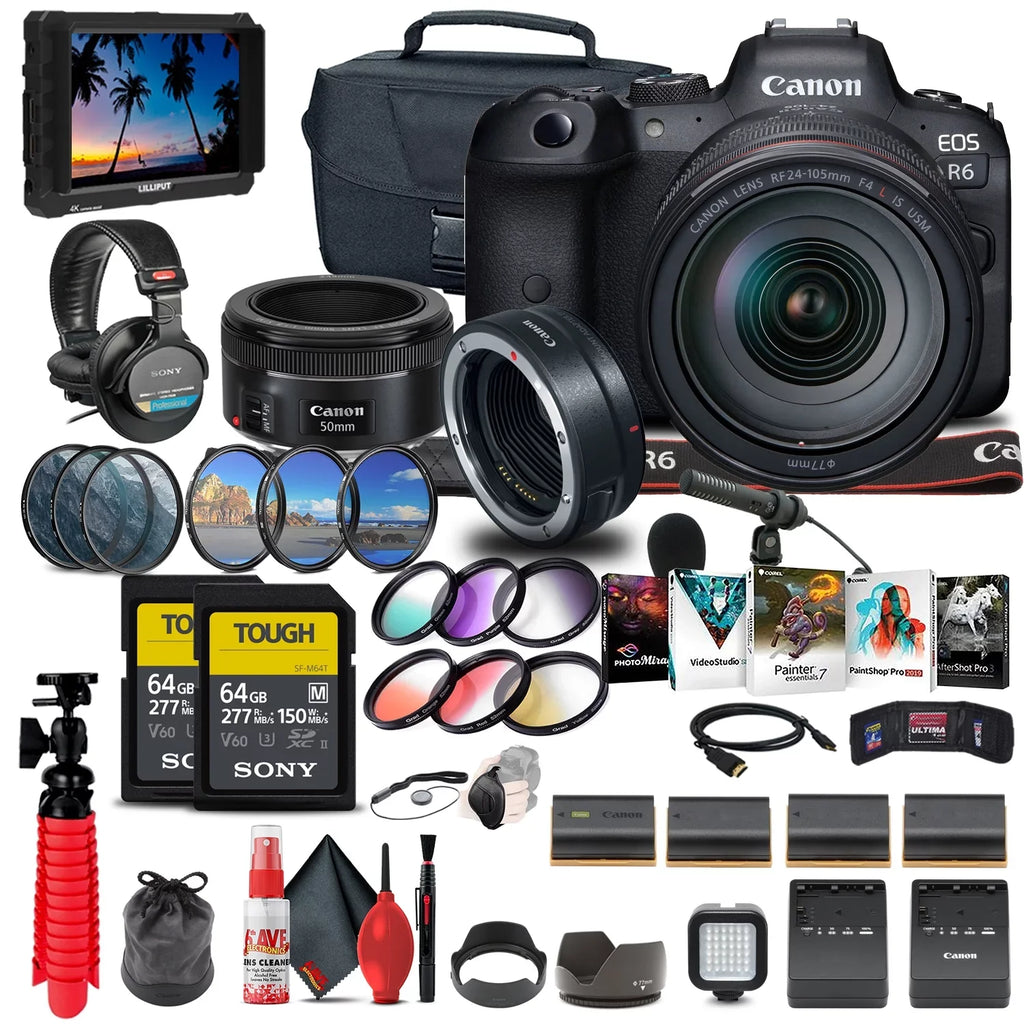 24-105mm f/4L R6 More Camera + with Lens EOS Canon Mirrorless (4082C012)