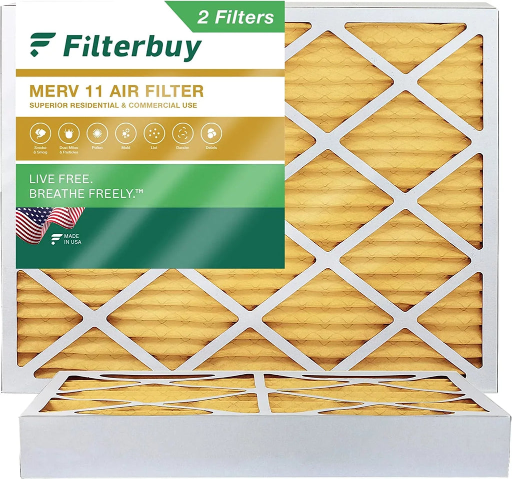 MERV Air Filterbuy 16x20x4 AC (2-Pack) HVAC 11 Furnace Pleated Filters