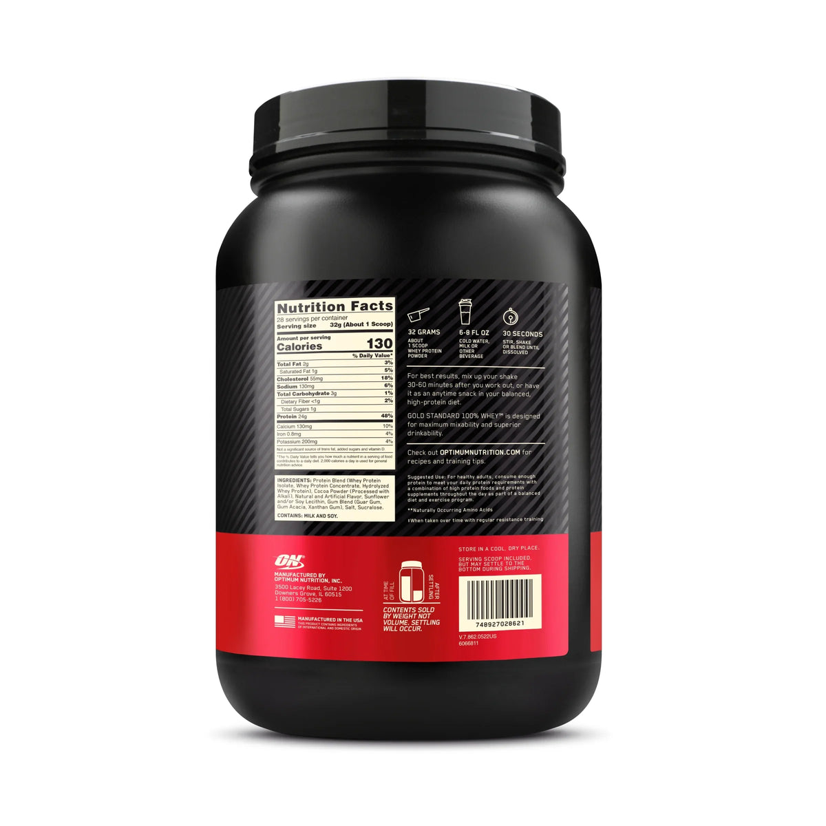 lb Powder, Mint, Chocolate Standard Optimum Protein, Nutrition, Protein Whey 100% 1.98 Gold 24g