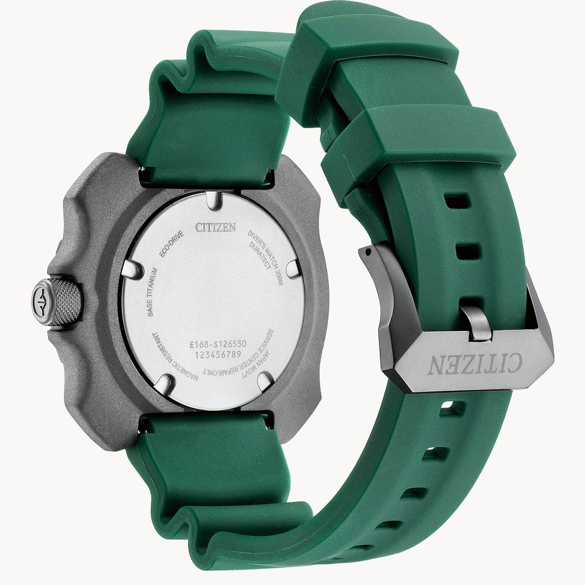 with Case Promsater with Dive Eco-Drive Men's Super BN0228-06W Titanium Green Strap - Citizen