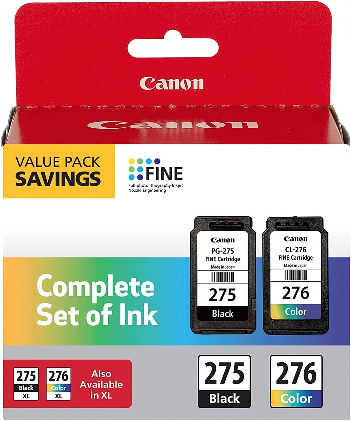 Printers PG-275/CL-276 Canon Multi 100 Pack Color Value Ink Yield for