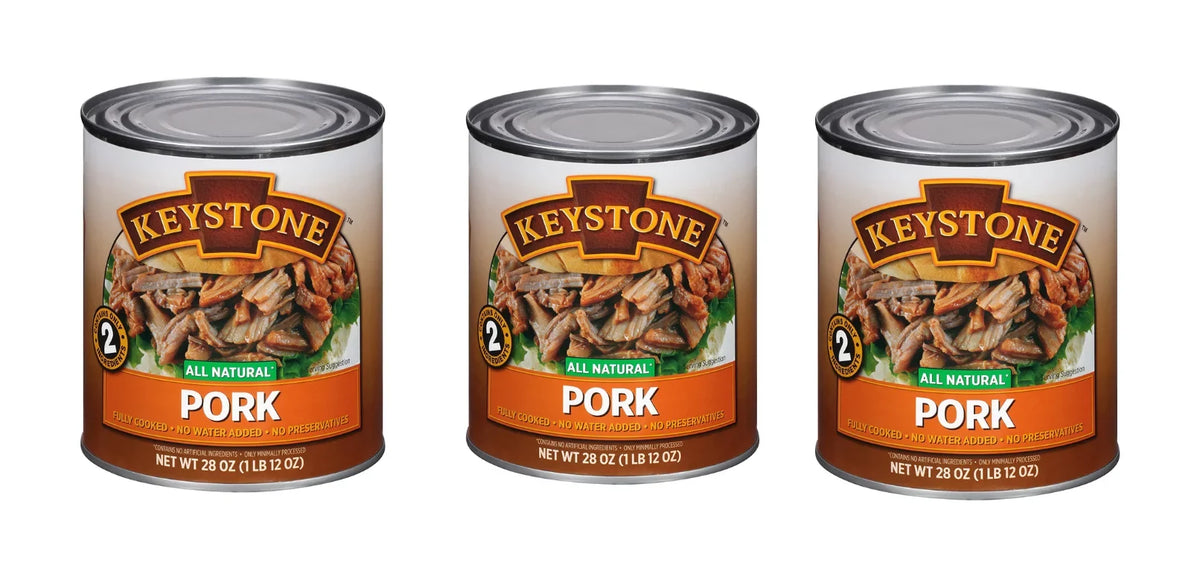 (3 Eat Keystone Camping Pork Hiking oz Survival to and Natural ✅ Cans Food Can All Backpacking Emergency ✅ 28 Pack) Ready For