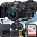 Canon LED SanDisk with + EOS Lens Memory Mirrorless + Card ZeeTech Accessory 32GB Case + Camera 24-50mm Bundle R8 RF Flash +
