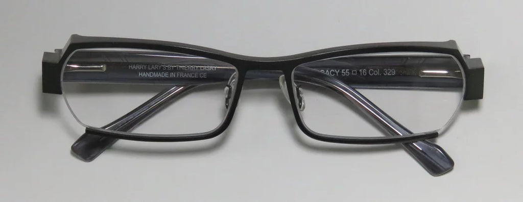 HINGES COMFORT DEMO 55-16-0 HARRY LARY'S SPECIAL FRAME FULL-RIM DESIGNER EYEGLASSES/SPECTACLES FLEXIBLE NEW TRANSPARENT ULTIMATE LENSES LEGACY / SAGE MENS GRAY