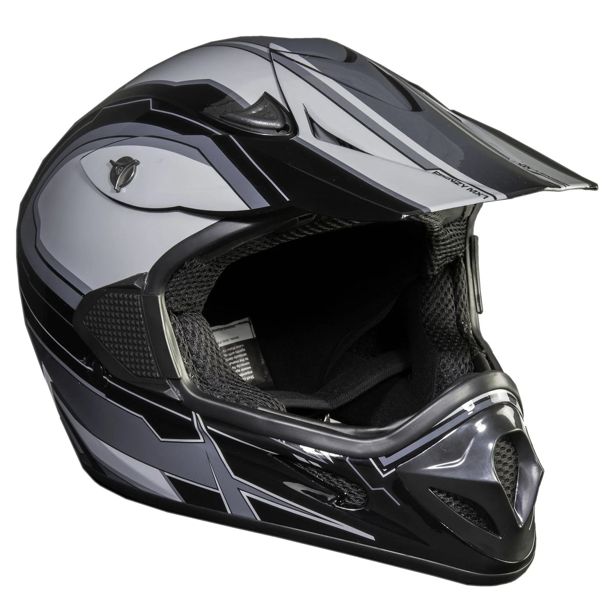 FRENZY Black-Grey, Helmet, Adult Approved, MX XL DOT